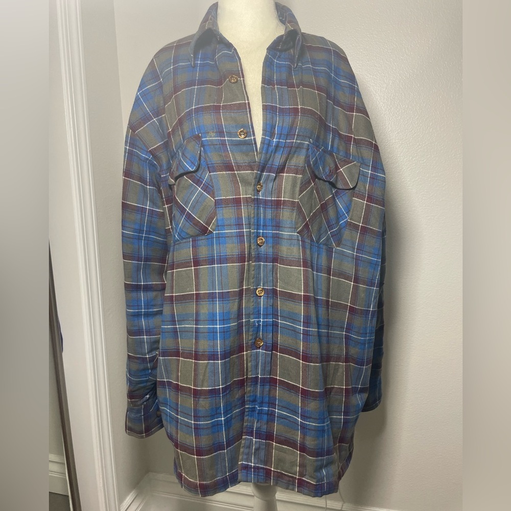 Oversized Flannel Front Button Up - image 4